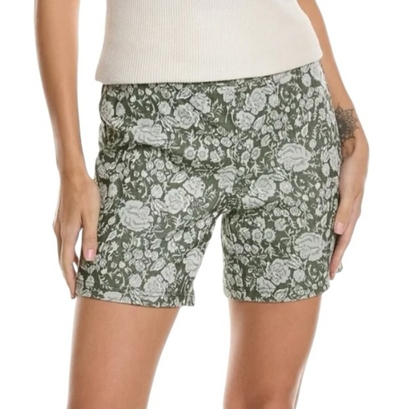 Nanette Lepore NWT Women's XL Pull On Damask Shorts Green Creme